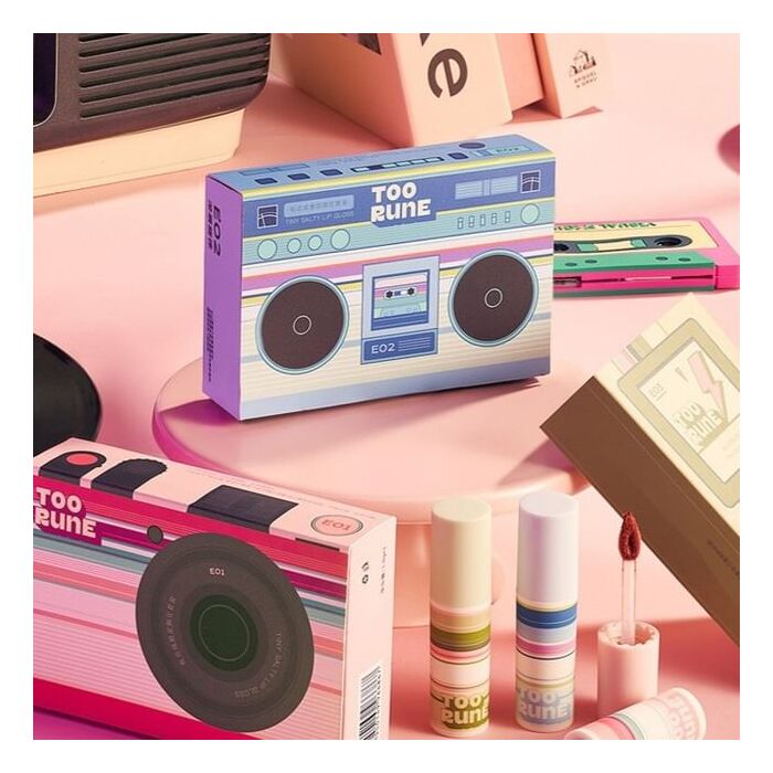 Toorune Tiny Salty Limited Edition Lip Mud Set - 2 Types - E02# (1.8g x 3)