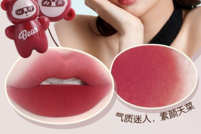 Huggable Bear Keychain Airy Mist Lip Mud - 4 Colors - B03# Wild Berry - 0.8g