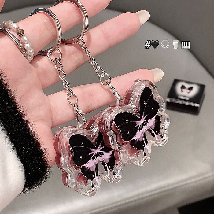 Lucky Butterfly Keychain Lip Gloss - 4 Colors - 7B# Honey Tea - 2g