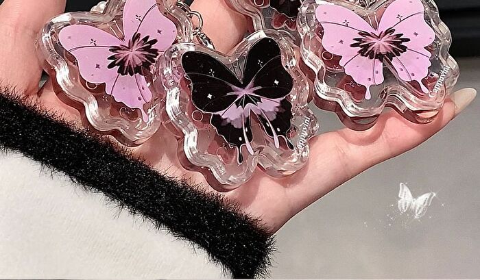 Lucky Butterfly Keychain Lip Gloss - 4 Colors - 44B# White Peach - 2g