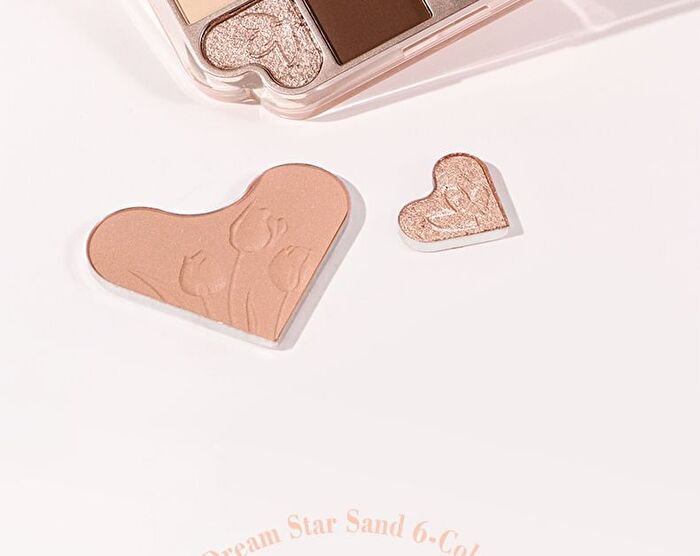 Dreamy Star Sand 6-Color Eyeshadow Palette - 3 Types - 01# Strawberry Dream - 11.2g