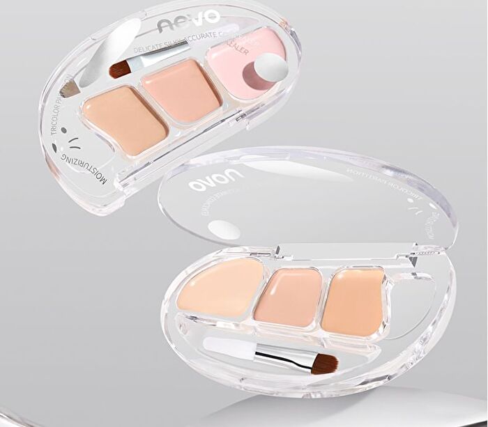 Silky No Trace Triple Color Concealer Palette - 2 Types - 02# Fair - 4g