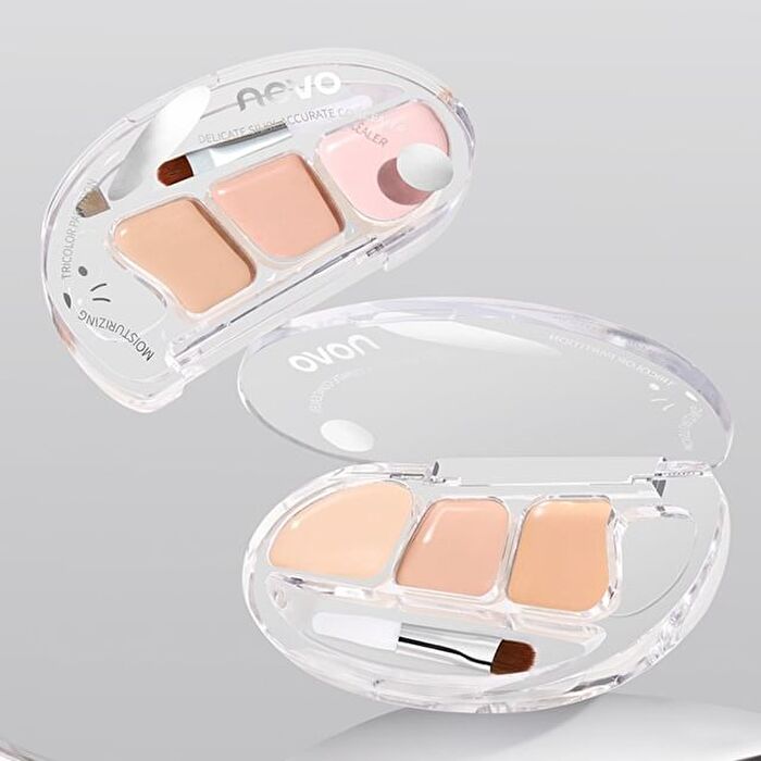 Silky No Trace Triple Color Concealer Palette - 2 Types - 02# Fair - 4g