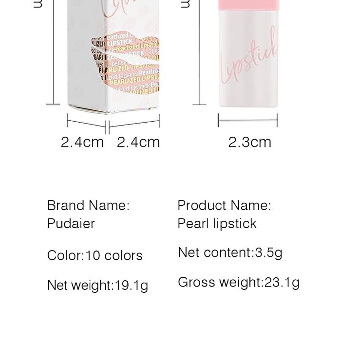 Shining Metallic Pearlescent Lipstick - 10 Colors - 05# - 3.5g