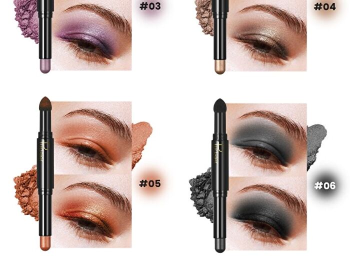 Dual-Ended Smokey Eyeshadow Stick - 6 Colors - 06# Black - 3.5g