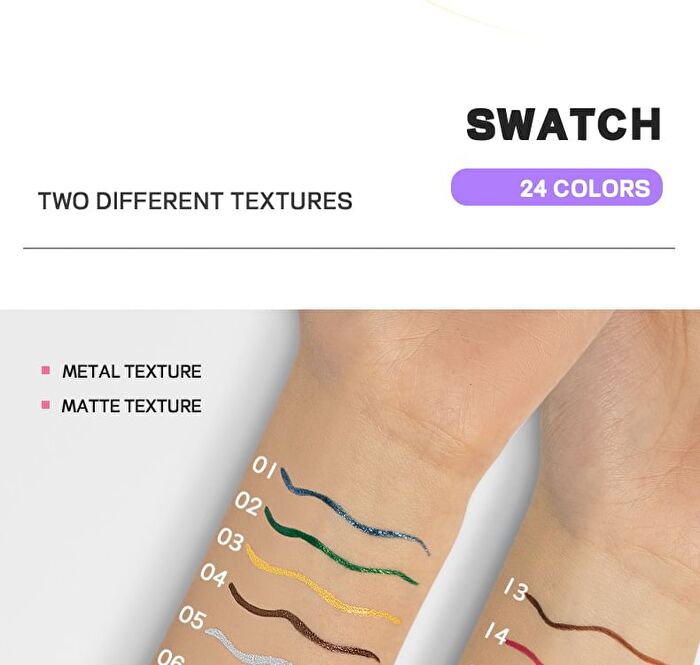 Metallic Color Eyeliner - 8 Colors - 01# - 1.5g
