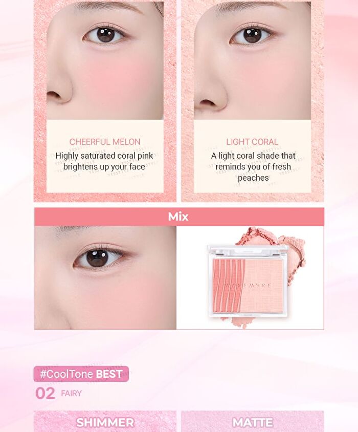 Wakemake Sheer Layering Dual Blusher - 7 Colors - #07 Tangerine Surf