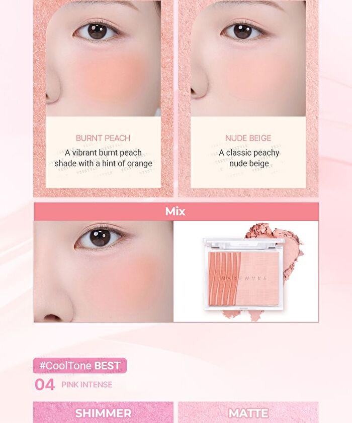 Wakemake Sheer Layering Dual Blusher - 7 Colors - #07 Tangerine Surf