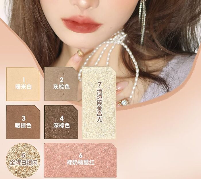 Seven-Color Disk Eyeshadow Palette - 5 Types - 01# Omnipotent - 7.5g