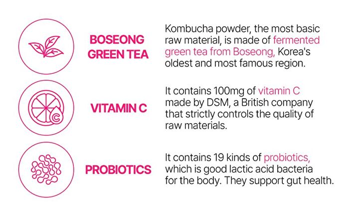 Sunmanc Tea For Better Life Kombucha - 5 Types - Lemon
