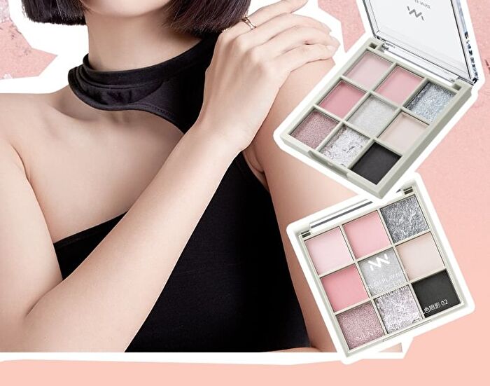 Menow Dream Play 9 Colors Eyeshadow Palette - 2 Types - #02 Pink & Black - 9g