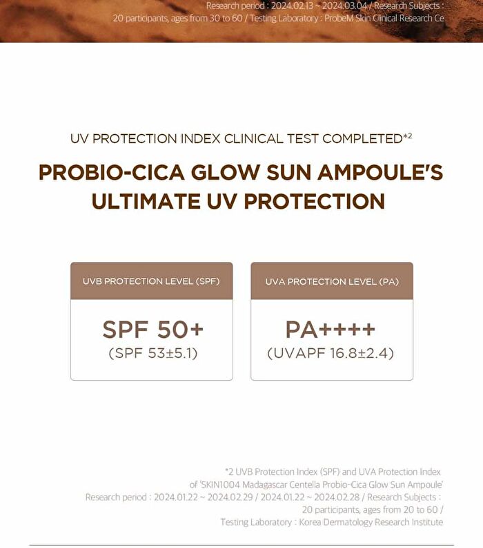 SKIN1004 Madagascar Centella Probio-Cica Glow Sun Ampoule - 50ml