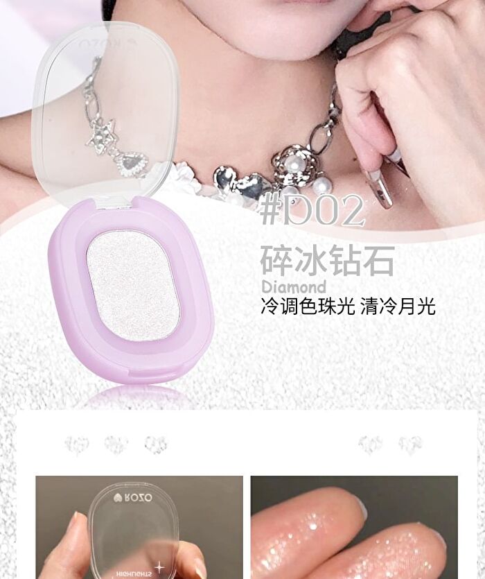 Rozo Galaxy Pearl Highlighter - 3 Shades - D03# Rose Gold - 3g
