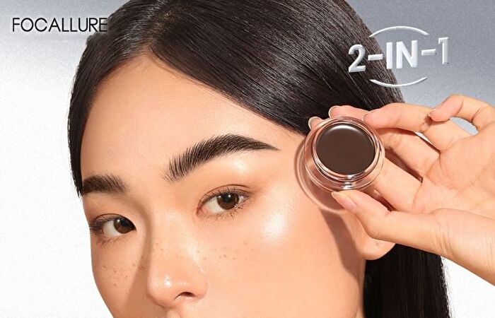 Focallure 2 in 1 Eyebrow Cream & Gel - 3 Colors - #BR02 Dark Brown - 2.5g
