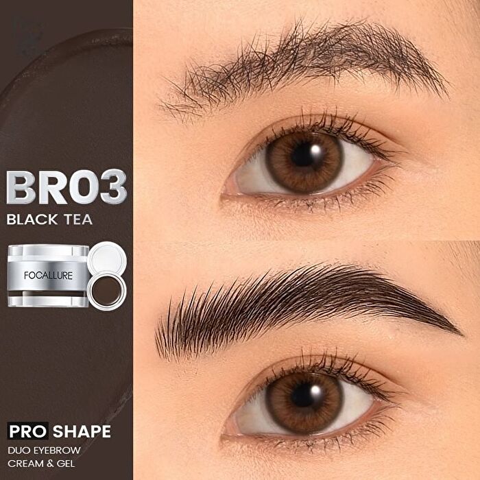 Focallure 2 in 1 Eyebrow Cream & Gel - 3 Colors - #BR03 Black Tea - 2.5g