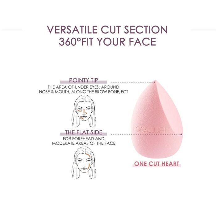 Focallure Match Max Make Up Sponge - One Cut Heart - #06 Soft Pink  - 1pc