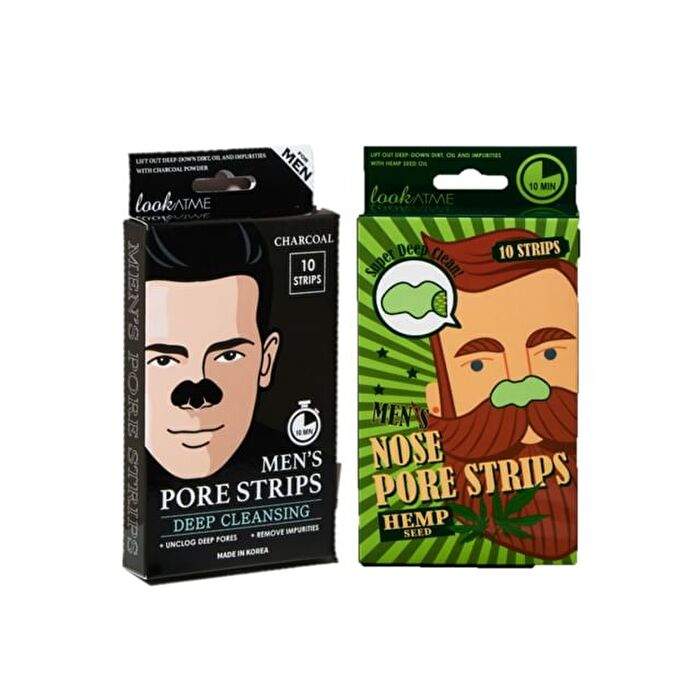 Men\'s Nose Pore Strips - 2 Types - Charcoal and Collagen
