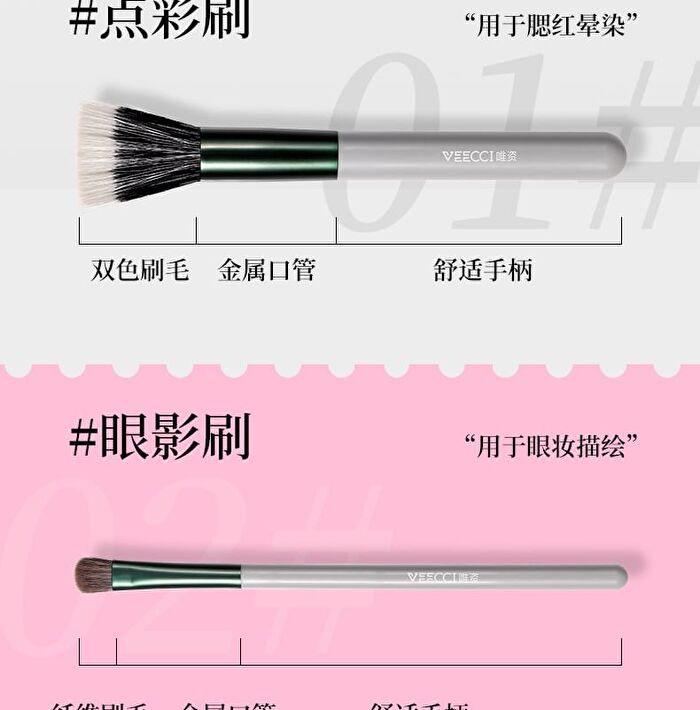 Veecci Soft Makeup Brush - 5 Types - 04# Contouring Brush - 1pc