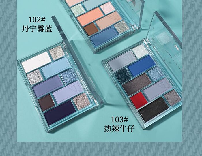 Casual Denim 10-Color Eyeshadow Palette - 3 Types - 102# Fog Blue - 16g