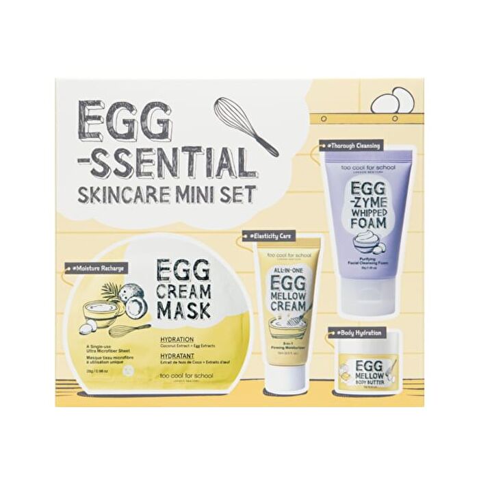 too cool for school Egg-Ssential Skincare Mini Set - 2024 Version - 4 pcs