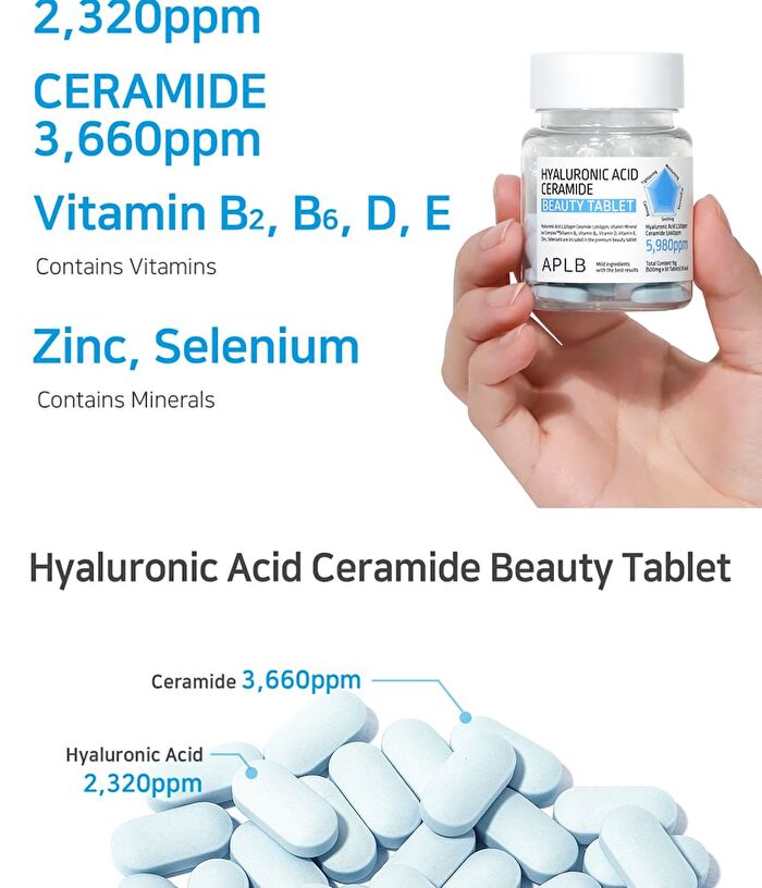 Aplb Hyaluronic Acid Ceramide Beauty Tablet - 500mg x 30 tablets