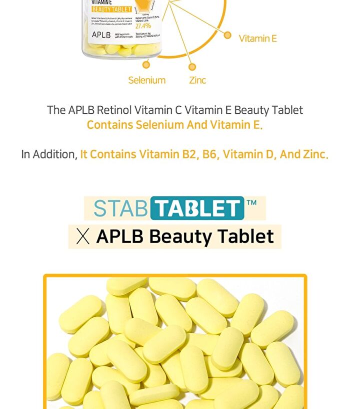 Aplb Retinol Vitamin C Vitamin E Beauty Tablet - 500mg x 30 tablets