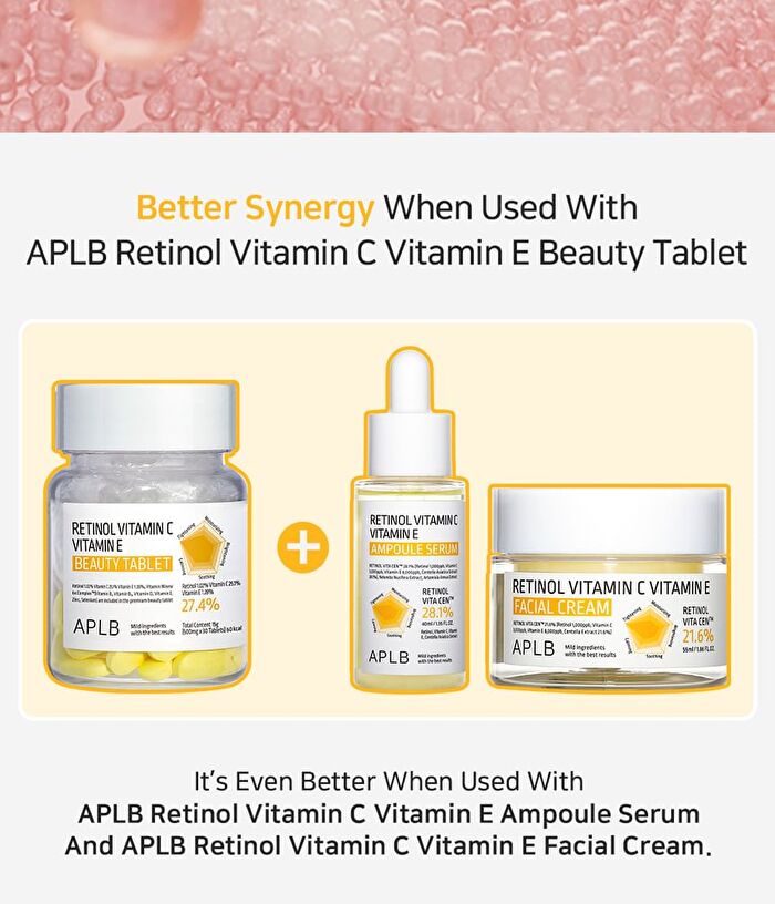 Aplb Retinol Vitamin C Vitamin E Beauty Tablet - 500mg x 30 tablets
