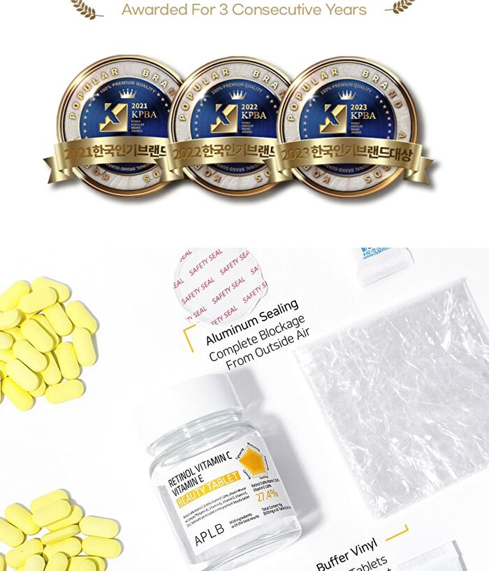 Aplb Retinol Vitamin C Vitamin E Beauty Tablet - 500mg x 30 tablets