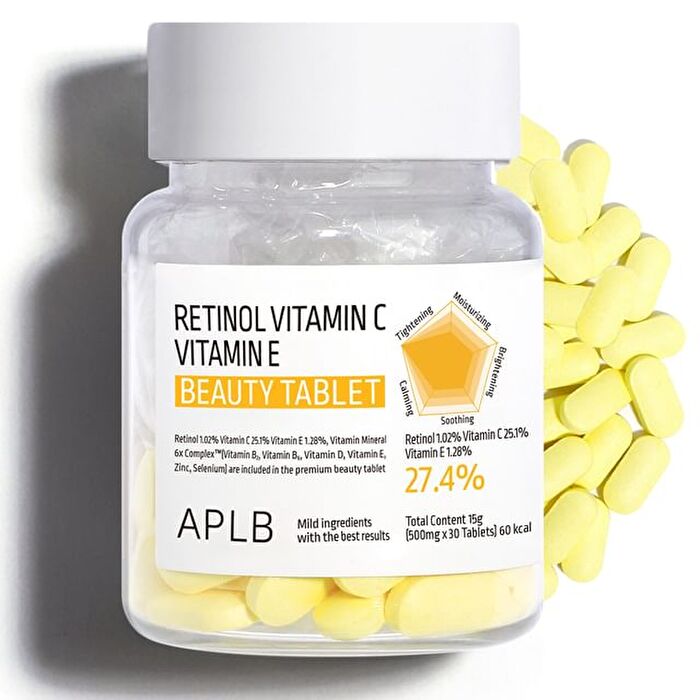Aplb Retinol Vitamin C Vitamin E Beauty Tablet - 500mg x 30 tablets