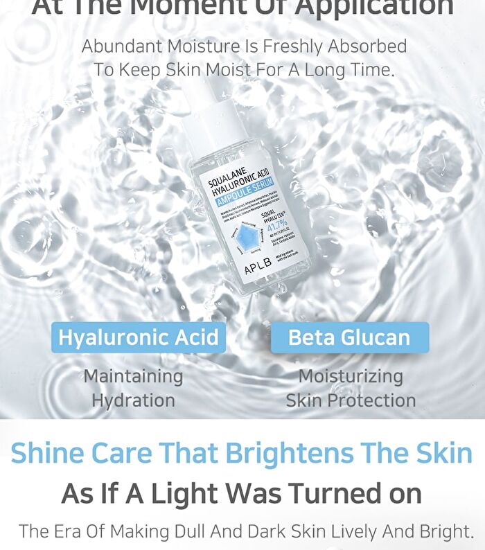 Aplb Squalane Hyaluronic Acid Ampoule Serum - 40ml