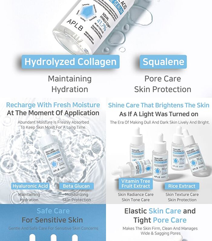 Aplb Squalane Hyaluronic Acid Ampoule Serum - 40ml