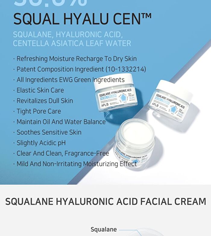 Aplb Squalane Hyaluronic Acid Facial Cream - 55ml