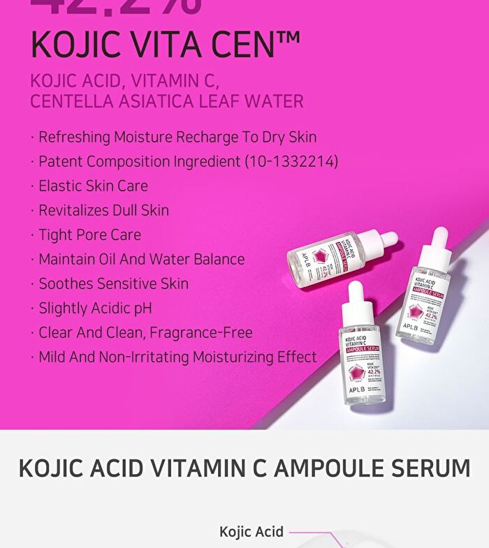 Aplb Kojic Acid Vitamin C Ampoule Serum - 40ml