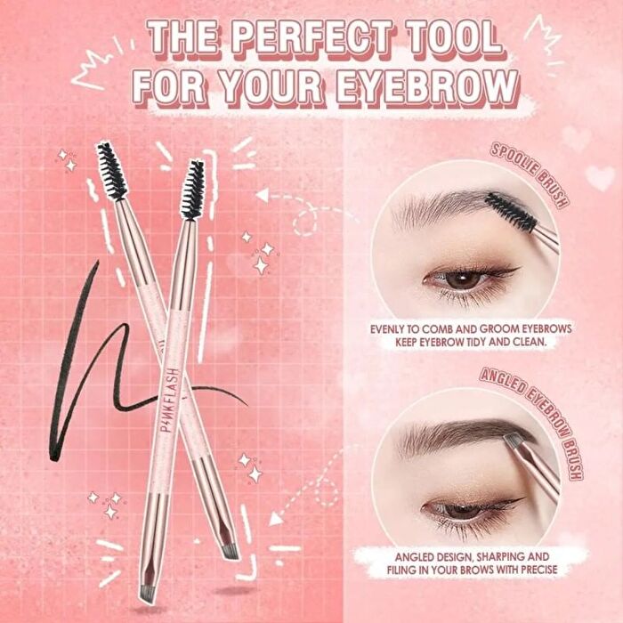 Pinkflash Dual-Ended Eyebrow Brush - #01 Eyebrow Brush - 1pc
