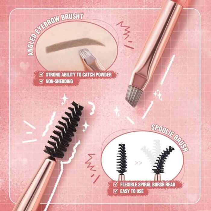 Pinkflash Dual-Ended Eyebrow Brush - #01 Eyebrow Brush - 1pc