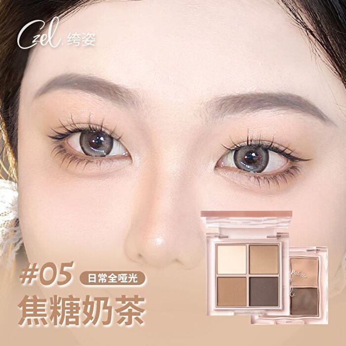 Czel Water Ripple Pink Mist Four-Color Eyeshadow Palette - 5 Types - 02# Gray Pink Taro - 2.5g