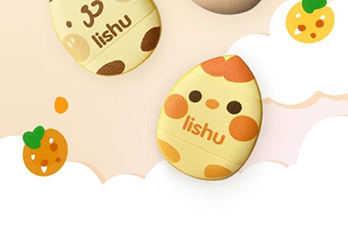 Finger Powder Puff Set Pompompurin Limited Edition - 2 Types - Custard (3pcs)