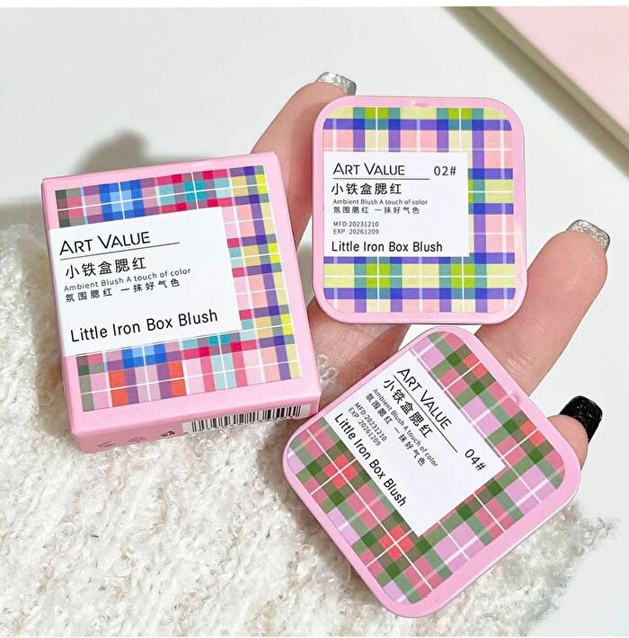 Checkered Little Iron Box Blush - 4 Colors - 2# Peach Light Pink - 4g