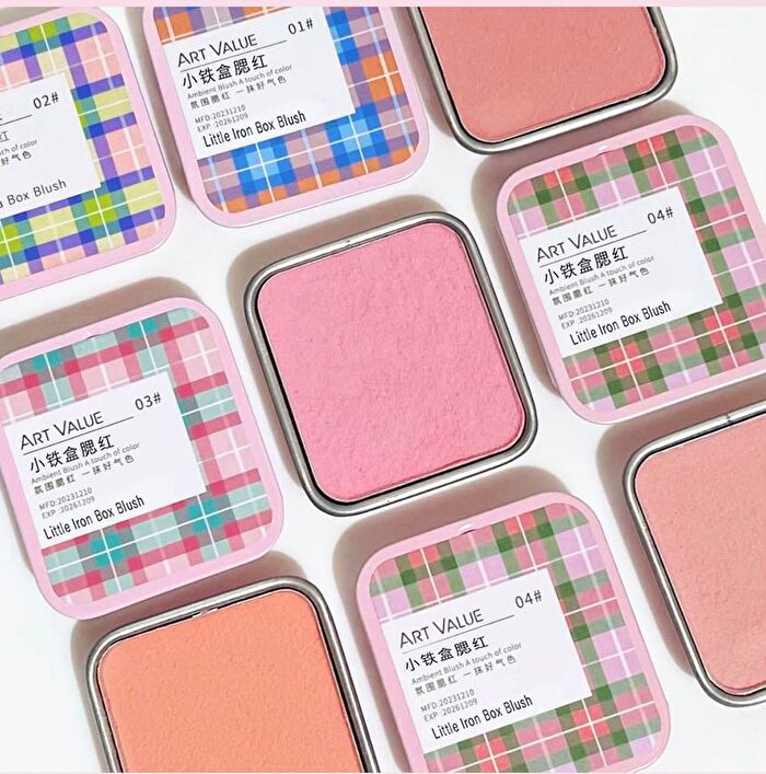 Checkered Little Iron Box Blush - 4 Colors - 2# Peach Light Pink - 4g