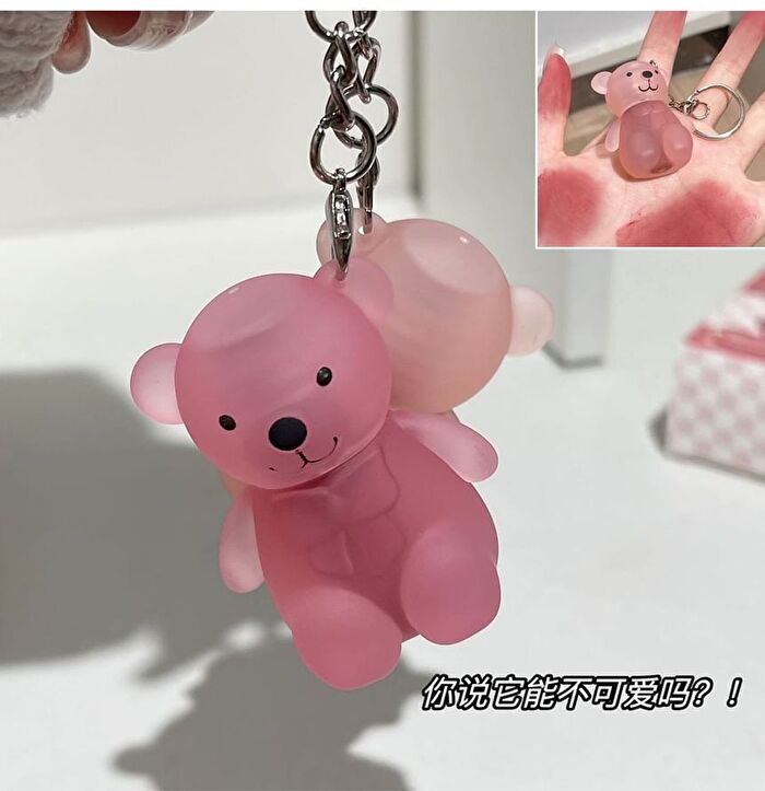 Cute Bear Keychain Velvet Lip Mud - 6 Colors - 2# Almond Cheese - 1.7g