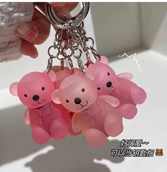 Cute Bear Keychain Velvet Lip Mud - 6 Colors - 2# Almond Cheese - 1.7g