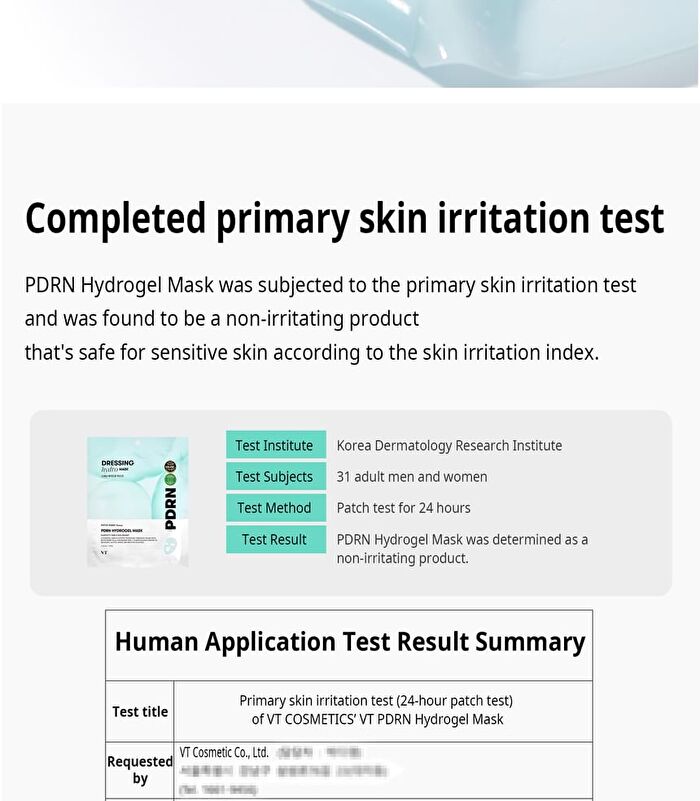 Vt PDRN Hydrogel Mask - 33g x 1 sheet
