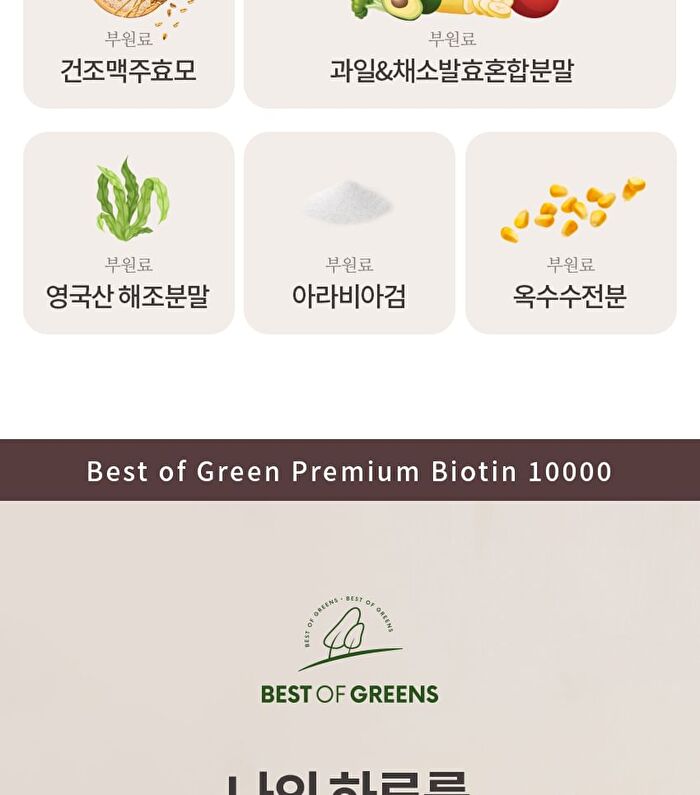 Best Of Green Premium Biotin 10000 - 500mg x 90 tablets