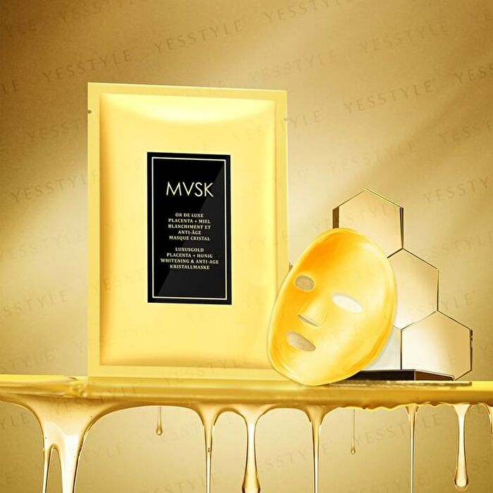 Or De Luxe Placenta + Miel Blanchiment Et Anti-Age Masque Cristal - 5 pcs
