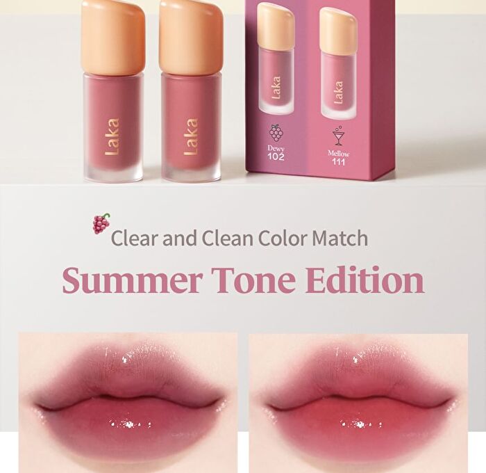 Fruity Glam Tint Mini Duo Special Set - 6 Types - Rosy Edition