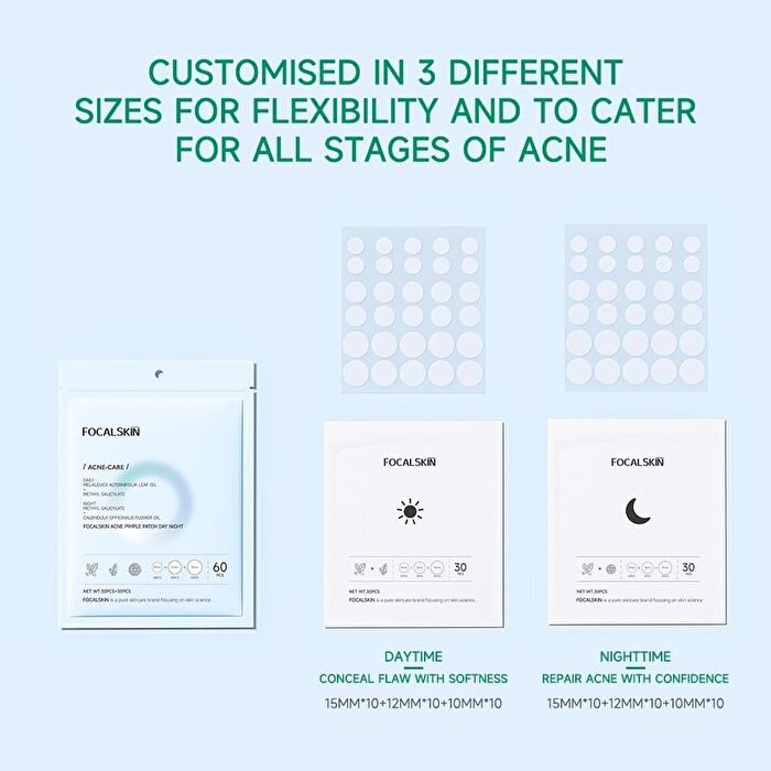 Focalskin Acne Pimple Patch Day Night - #Day 30pcs + Night 30pcs