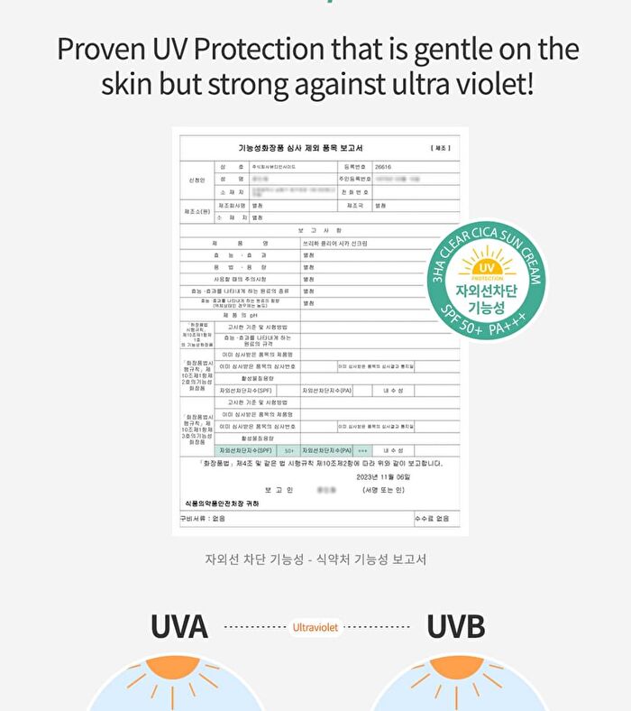 esfolio 3HA Clear Cica Sun Cream - 30g