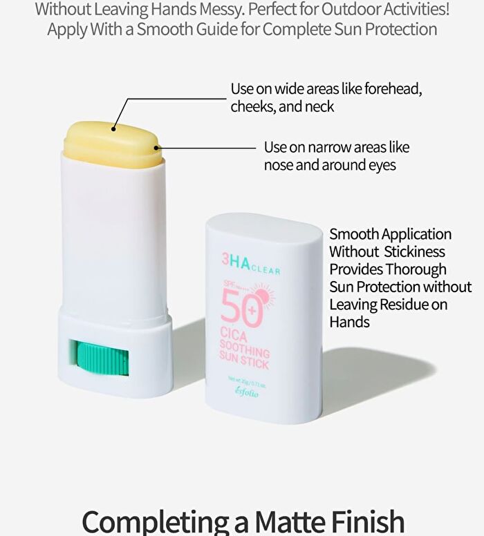 esfolio 3HA Clear Cica Soothing Sun Stick - 20g