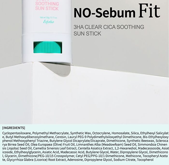 esfolio 3HA Clear Cica Soothing Sun Stick - 20g