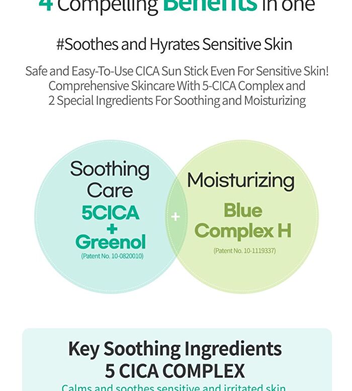 esfolio 3HA Clear Cica Soothing Sun Stick - 20g